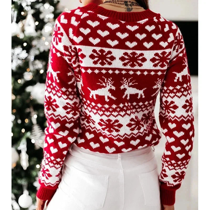 Jacquard Pullover Damen Weihnachten