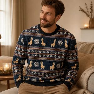 Lama Pullover Weihnachten