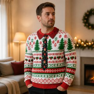 Paar Pullover Weihnachten