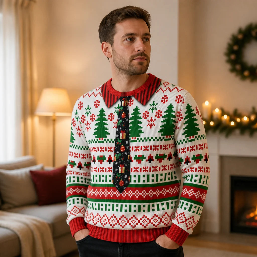 Paar Pullover Weihnachten