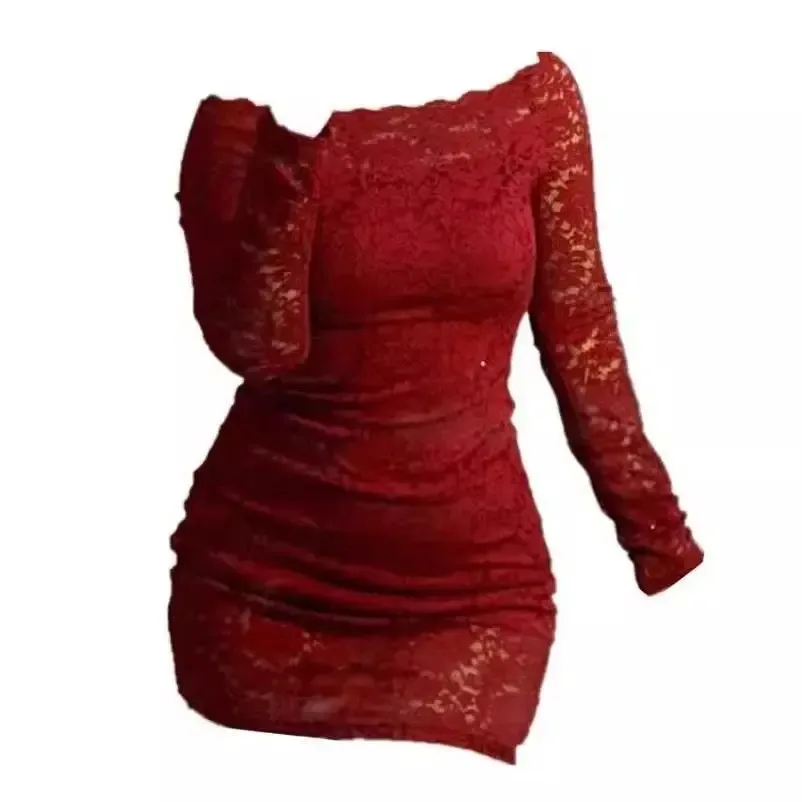 Weihnachtskleid Damen Rot 2