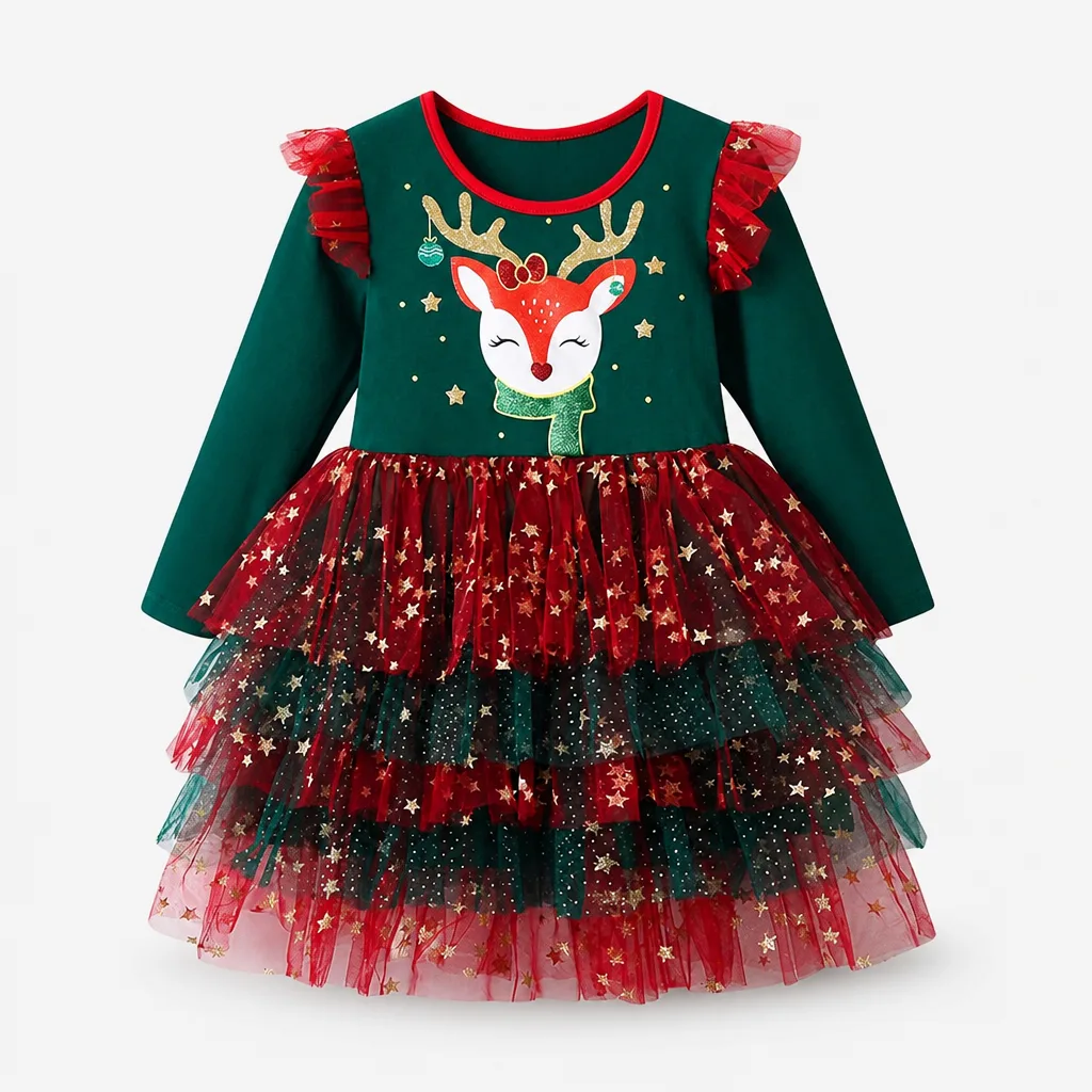 Rotes Weihnachtskleid Mädchen 1