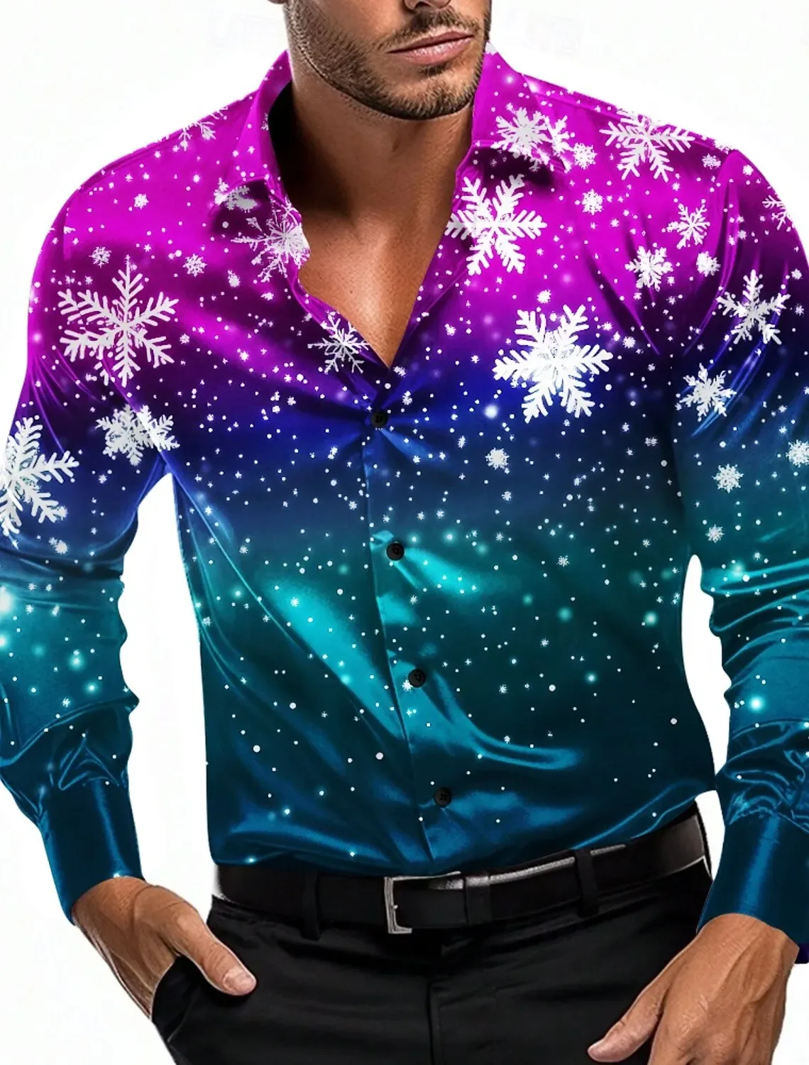 Langarm Weihnachtshemd Herren 2