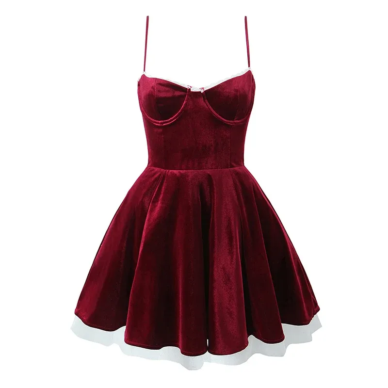 Dunkelrotes Kleid Weihnachten 2
