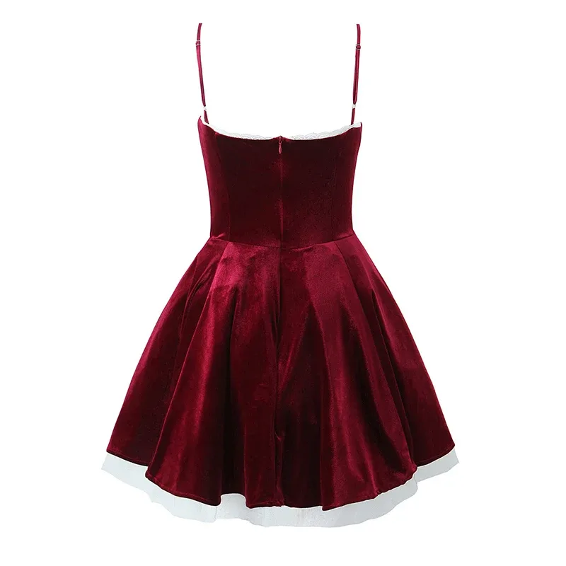 Dunkelrotes Kleid Weihnachten 3