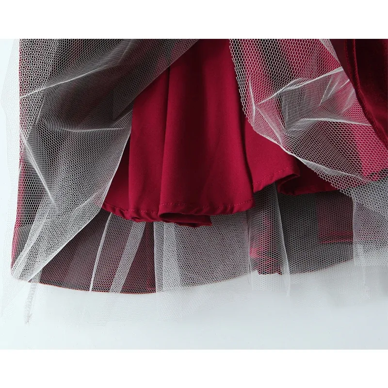 Dunkelrotes Kleid Weihnachten 6