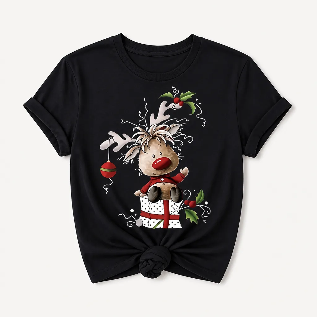 Weihnachtsshirt Damen Baumwolle 1