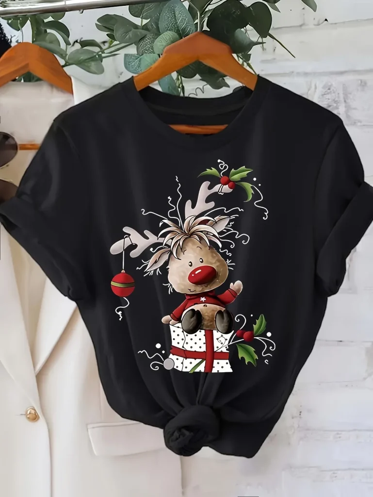 Weihnachtsshirt Damen Baumwolle 2