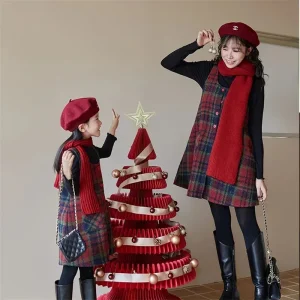 Weihnachtskleid Mama Tochter 1