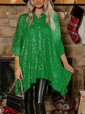 Weihnachtsshirt Damen Glitzer 1
