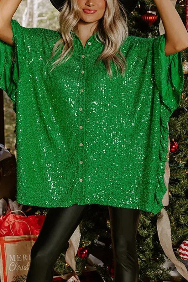 Weihnachtsshirt Damen Glitzer 3
